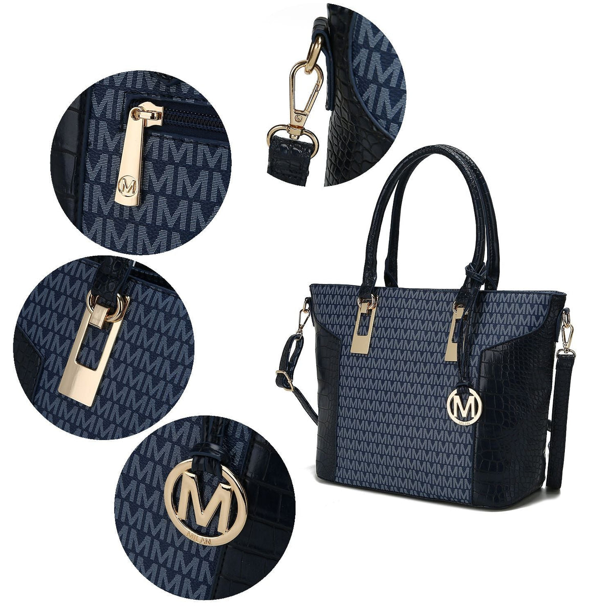 MKF Collection Shonda 3PC Tote with Cosmetic Pouch &amp; Wristlet by Mia k