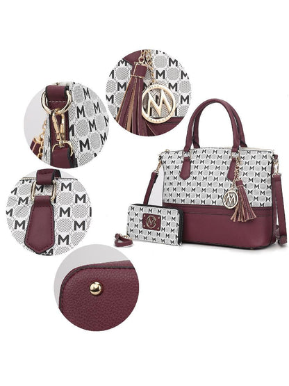 MKF Collection Saylor Circular Print Women Tote Bag &amp; Wristlet Wallet by Mia k