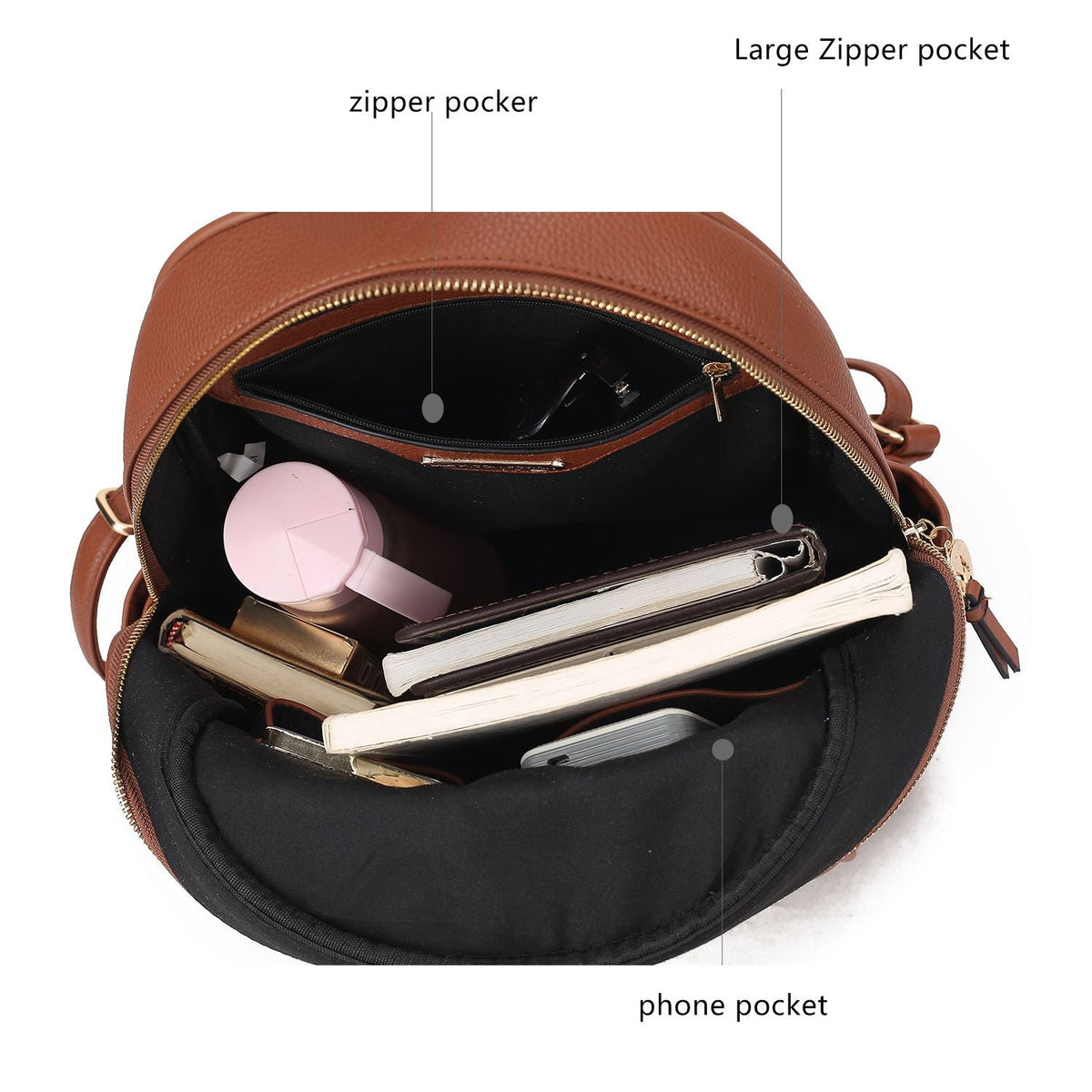 MKF Collection Romana Vegan Leather Women Backpack by Mia k