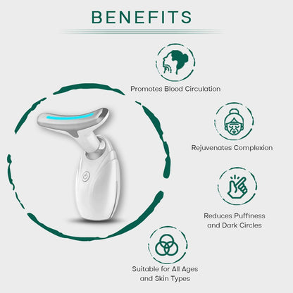 Neck &amp; Face Lifting LED Therapy Device - Anti-Aging Wrinkle Remover &amp; Double Chin Reducer Massager