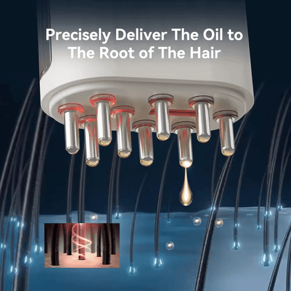 Electric Oil Applicator &amp; Scalp Massager 2-in-1: Wireless High-Frequency Vibration Hair Growth Serum Comb, Waterproof Charging Root Therapy Brush for Stress Relief &amp; Spa
