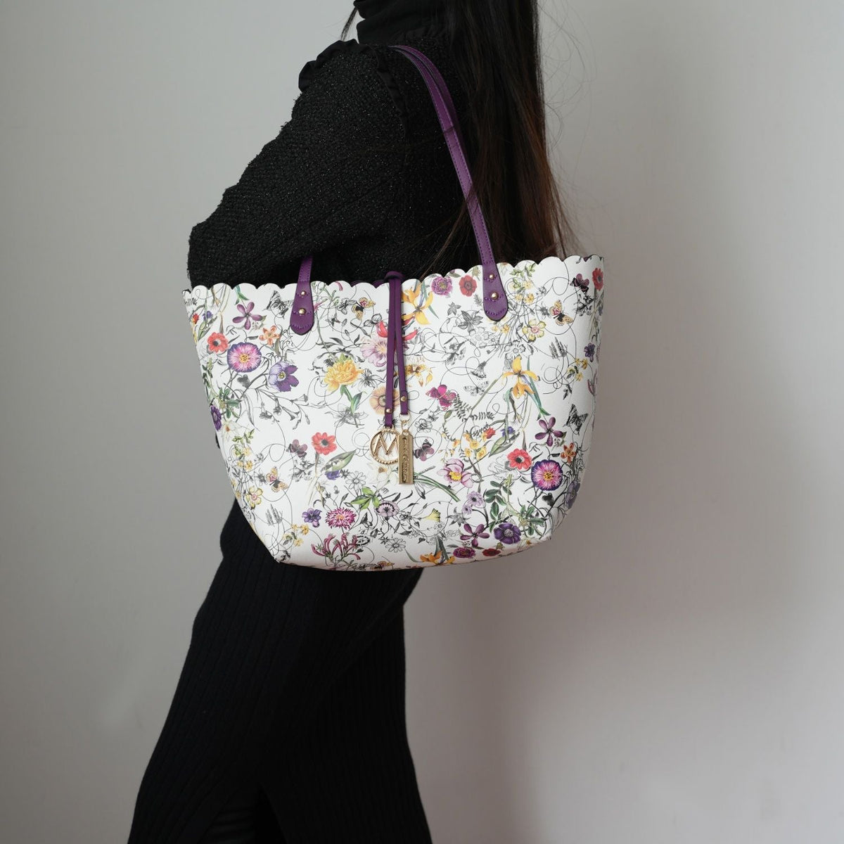 MKF Collection Danielle Reversible Shopper Tote Bag Crossbody Pouch by Mia K