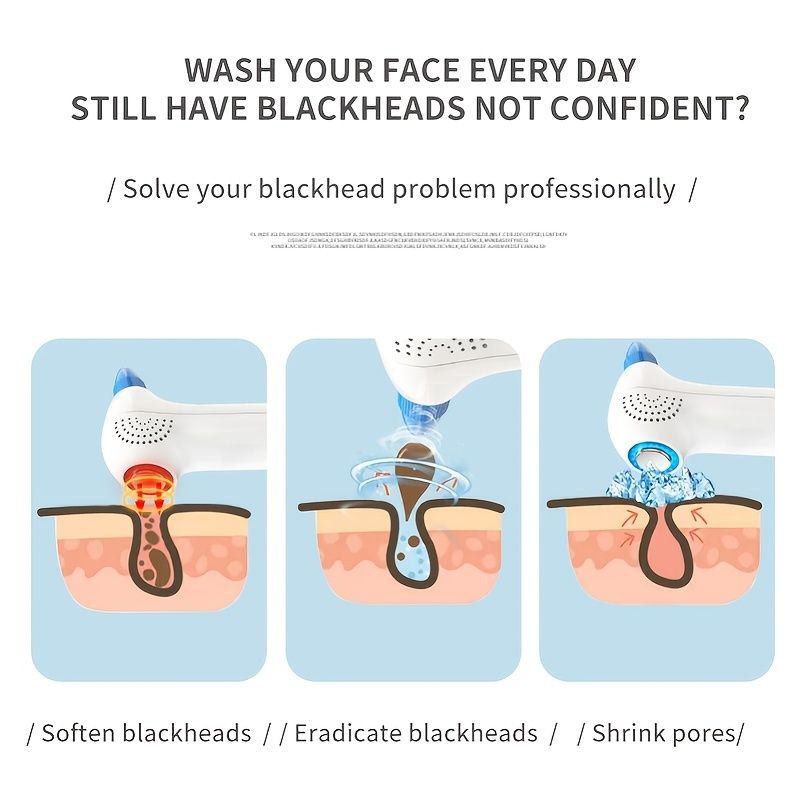 1pc Blackhead Remover Pore Vacuum Hot &amp; Cold Compress; Blackhead Remover Pore Vacuum; Upgraded Facial Pore Cleaner