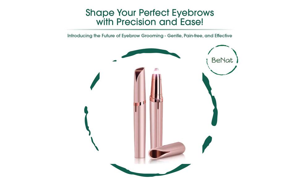 Set of 2. Rechargeable Facial &amp; Eyebrow Hair Remover Set for Women, Painless Electric Trimmer with LED Light