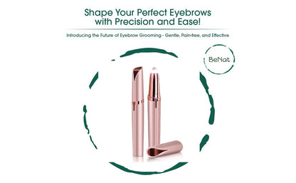 Set of 2. Rechargeable Facial &amp; Eyebrow Hair Remover Set for Women, Painless Electric Trimmer with LED Light