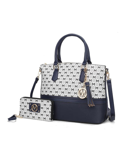 MKF Collection Saylor Circular Print Women Tote Bag &amp; Wristlet Wallet by Mia k