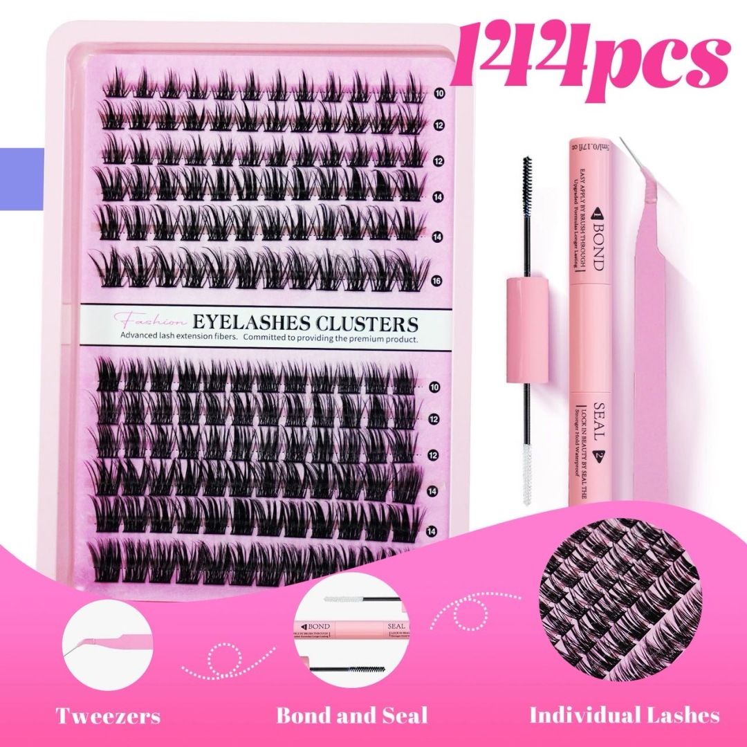 2026 Hot Selling Recommendation: Segmented Self-grafting False Eyelash Extension Set (Includes Glue + Tweezers) - Natural and Realistic Fairy-like Eyelashes