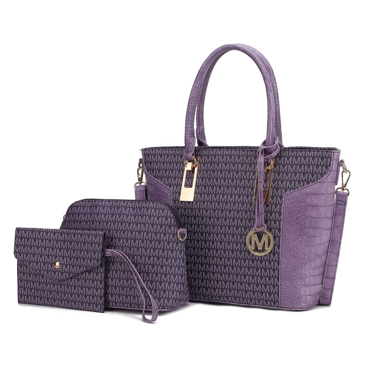 MKF Collection Shonda 3PC Tote with Cosmetic Pouch &amp; Wristlet by Mia k