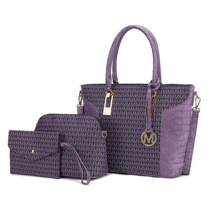 MKF Collection Shonda 3PC Tote with Cosmetic Pouch &amp; Wristlet by Mia k