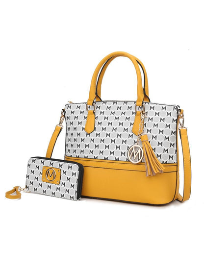 MKF Collection Saylor Circular Print Women Tote Bag &amp; Wristlet Wallet by Mia k