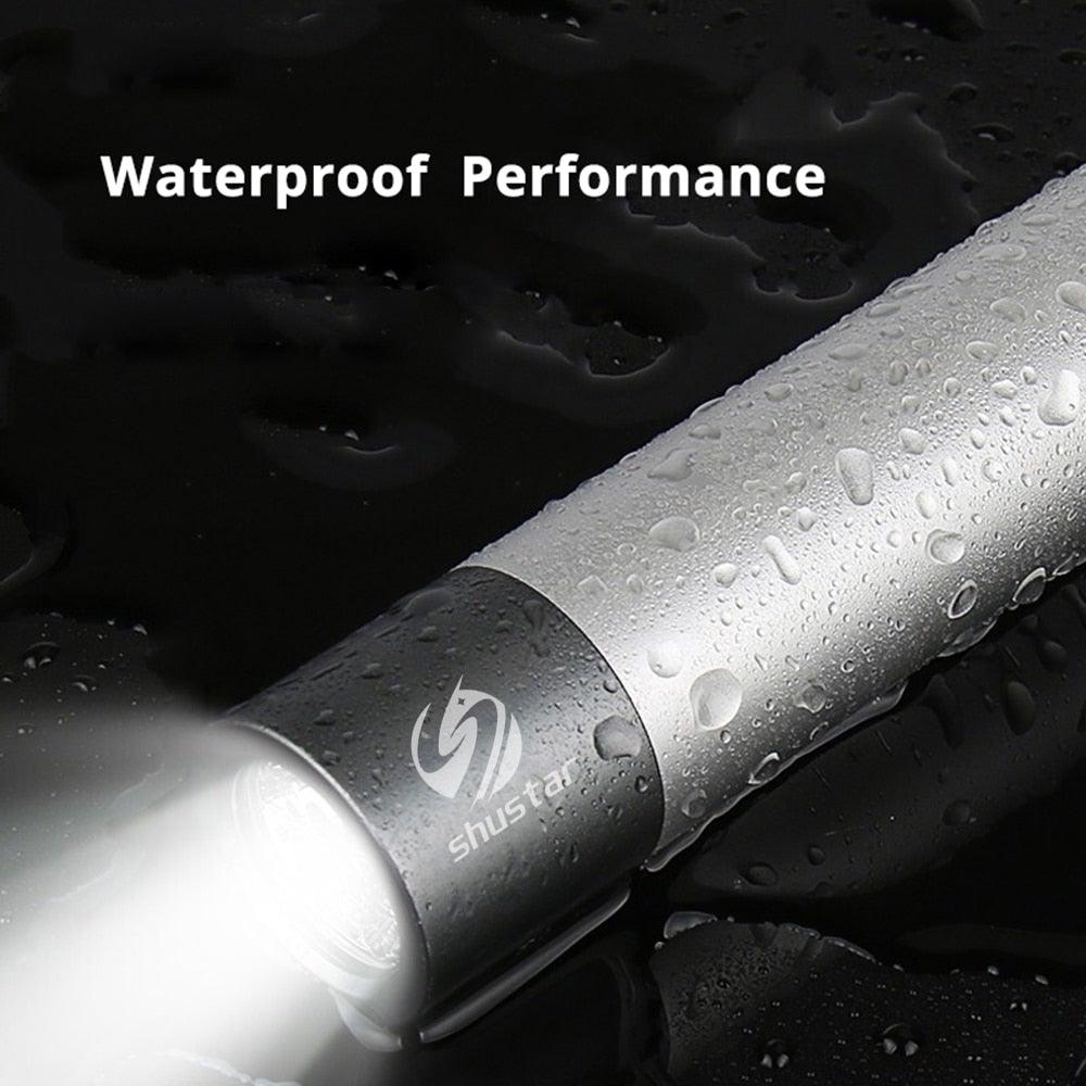 Dual Power LED Flashlight With Pure Beam Slide Focus Waterproof Rechargeable LED USB Telescopic Zoom Portable Flashlight For Night Lighting Night Riding Camping High-Powered Flash Lights