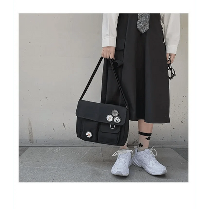 Durable Canvas Diagonal Cross Bag Youth Fashion And Casual Version Ladies Large Capacity Shoulder Bag For Women And Girls