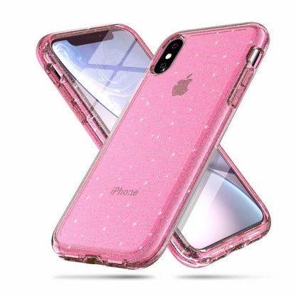 Durable Ultra Hard Shockproof Glitter Transparent Case for iPhone 14 Pro Max 13 12 11 XS XR X 8 7 6 Plus Sparkle Cover Soft Slim Fit All-round Protection Cute Transparent Shiny Star Phone Case for iPhone