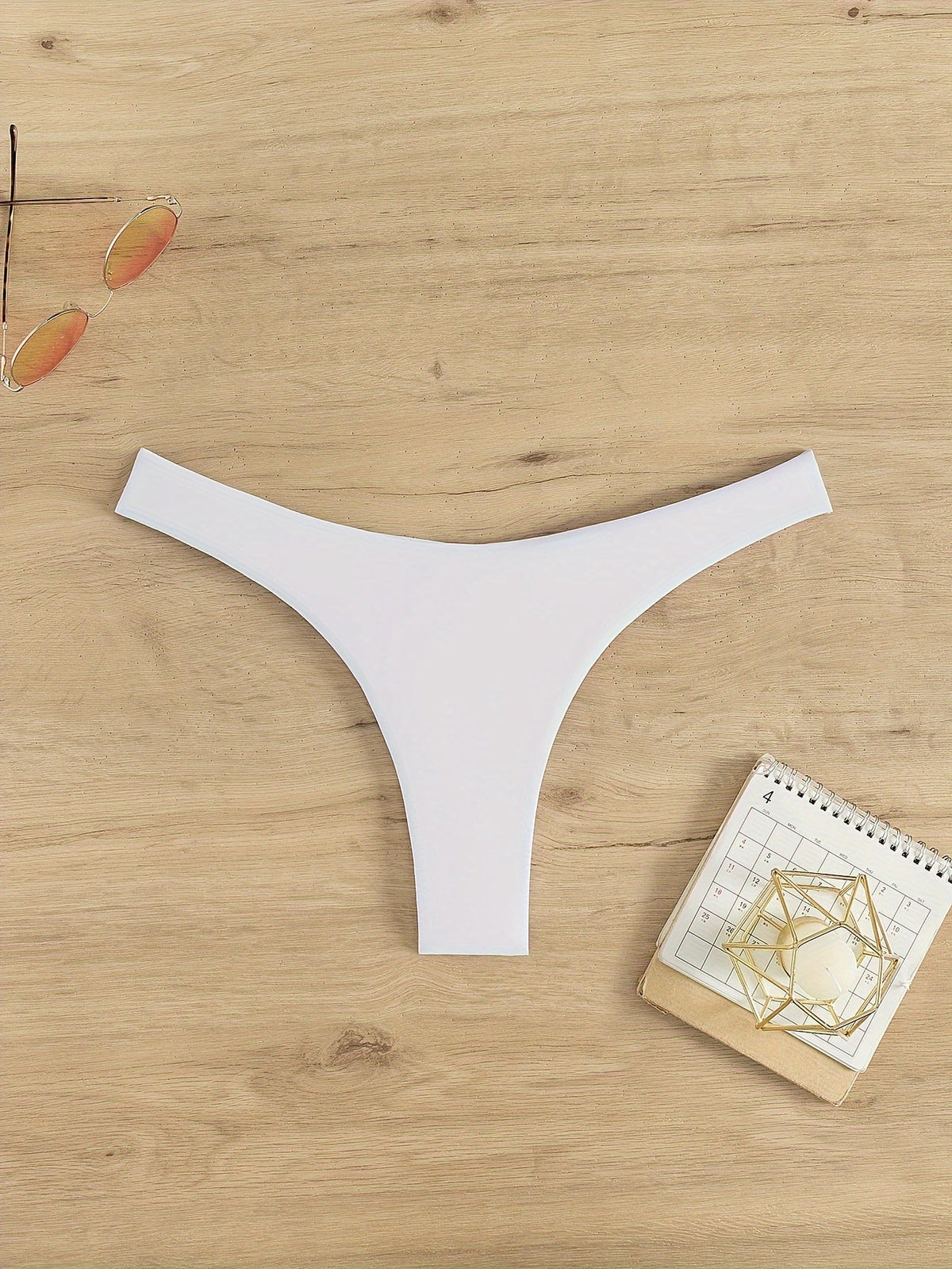 New Bikini Solid Color Cheeky Ruched Thong Bikini Bottoms for Women – High Stretch Polyamide Swim Briefs with Flattering Fit – Casual Swimwear Essential for Beach Pool and Summer Vacation