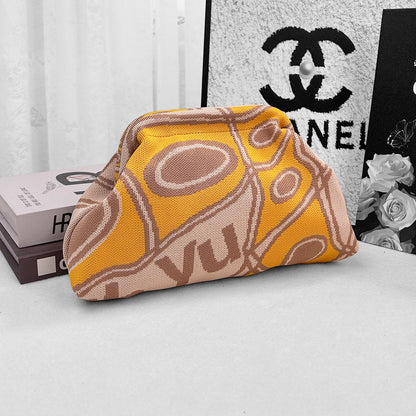 Womens Knitted Bag Striped Clutch