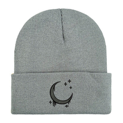 Amazon Embroidered Knitted Hat With Moon And Stars Design AutumnWinter Wool Hat