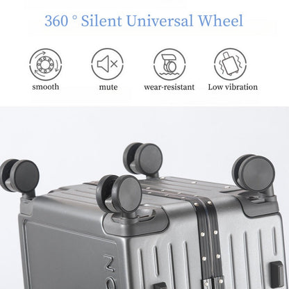 2026 New Large Capacity Front Opening Aluminum Frame Luggage With ABS PC Zipper Boarding Box 20-28 Inches