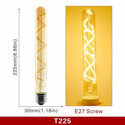 E14 E27 Retro LED Spiral Filament Light Bulb 4W 220V C35 G45 A60 T45 ST64 T185 T225 G80 G95 G125 Vintage Edison Lamp Vintage Filament Light Bulbs Globe Round