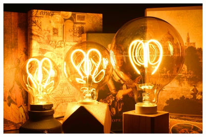 E14 E27 Retro LED Spiral Filament Light Bulb 4W 220V C35 G45 A60 T45 ST64 T185 T225 G80 G95 G125 Vintage Edison Lamp Vintage Filament Light Bulbs Globe Round