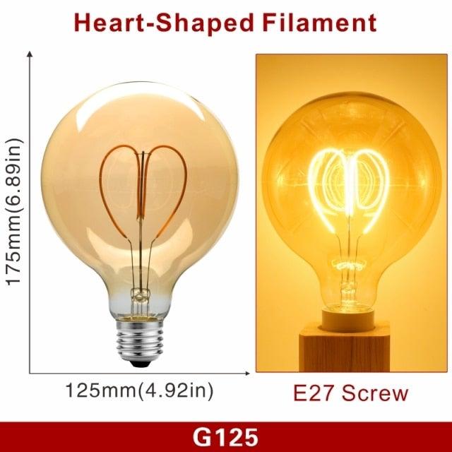 E14 E27 Retro LED Spiral Filament Light Bulb 4W 220V C35 G45 A60 T45 ST64 T185 T225 G80 G95 G125 Vintage Edison Lamp Vintage Filament Light Bulbs Globe Round