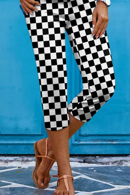 Stylish Checkered Skinny Capris for Women in Various Sizes