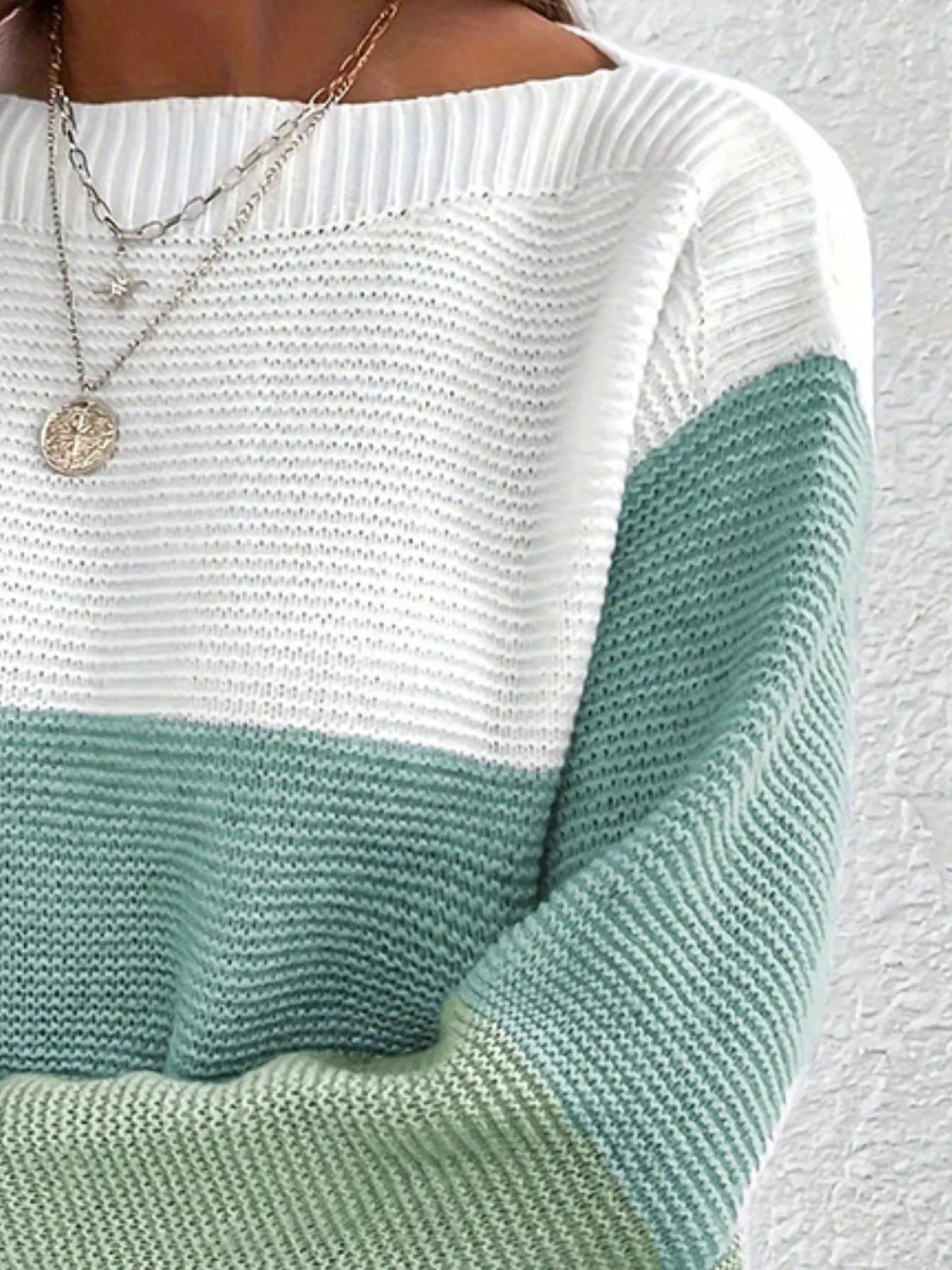 Color Block Long Sleeve Sweater