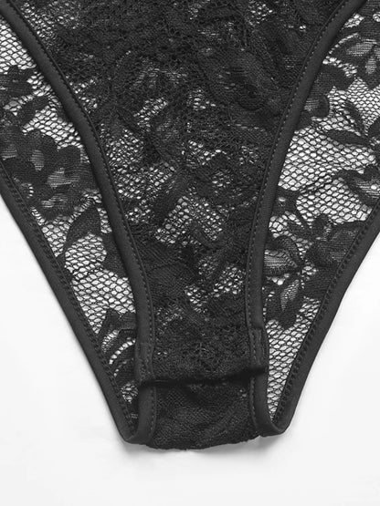 Lace Plunge Short Sleeve Bodysuit