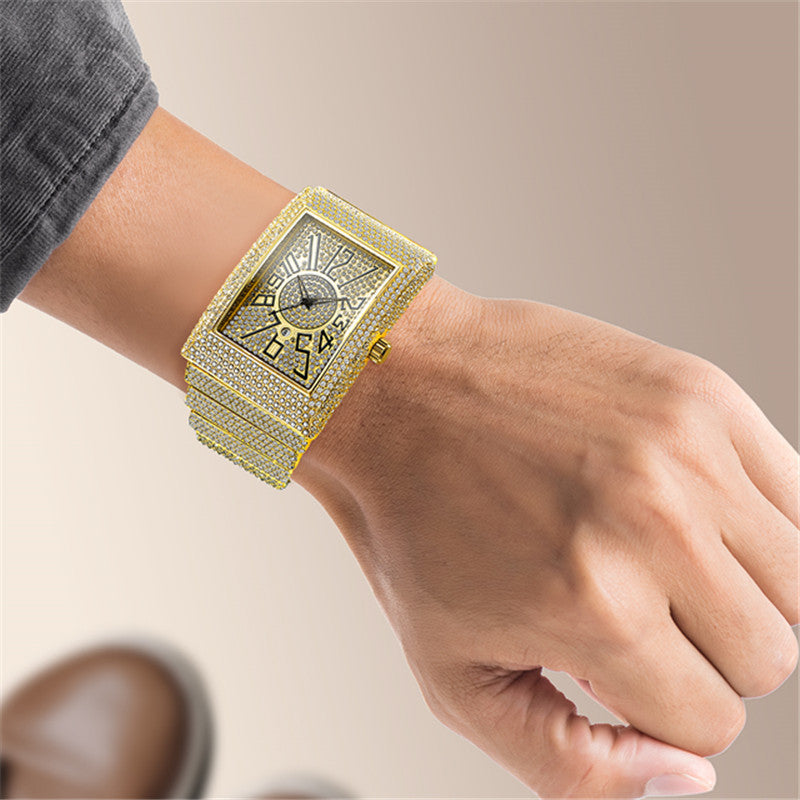 Diamond-embedded Watch Men&