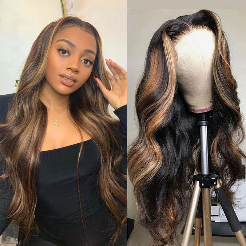 Long Curly Synthetic Wig with Rose Net - Women&