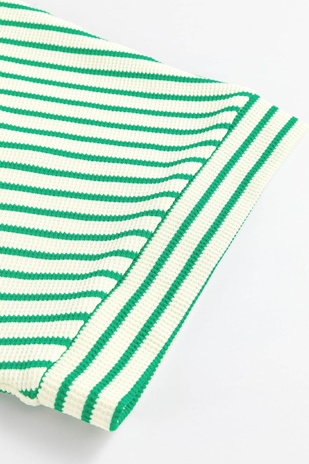 Striped Half Sleeve Tie Waist Romper