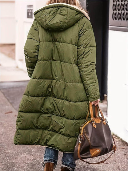 Full Size Zip Up Sherpa Hooded Coat for Women and Plus Size