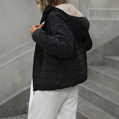 Womens Mid-Length Hooded Cotton-Padded Coat