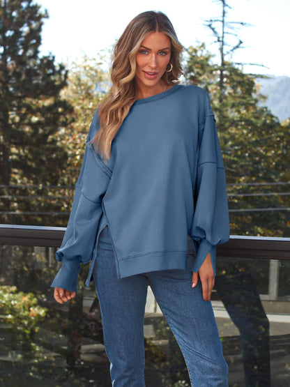 Slit Hem Sweatshirt