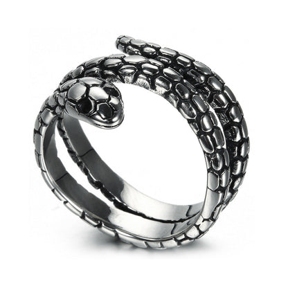 Mens Stainless Steel Animal Snake Ring