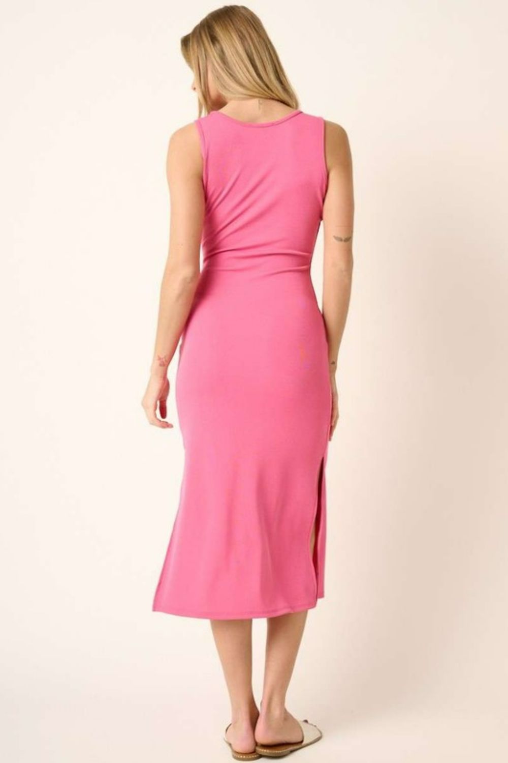 Side Slit Wide Strap Midi Tank Dress – Stylish, Sexy and Comfortable Midi Dress with Side Slits and Wide Straps