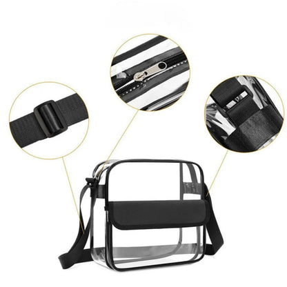 Transparent PVC Shoulder Crossbody Bag - Durable Storage Bag for Travel, Beach, Stadium Events &amp; More