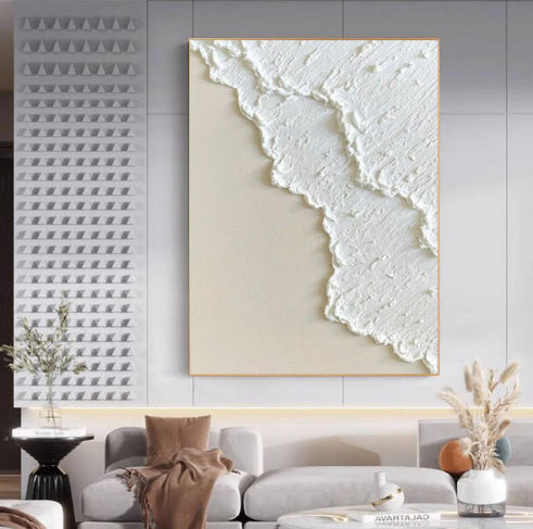 Hand Painted Three-dimensional Oil Painting Niche White