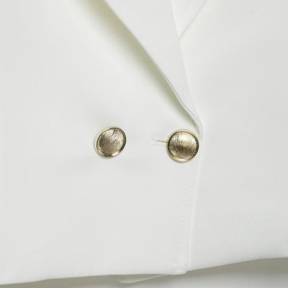 Womens Short Double-breasted Blazer With Shoulder Pads
