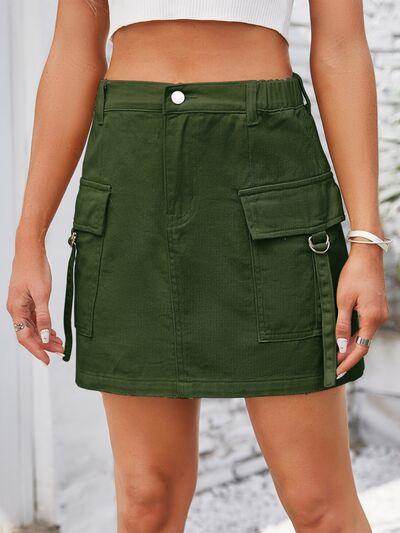 Stylish Pocketed Buttoned Denim Skirt for Every Occasion