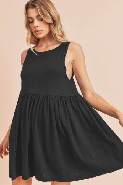 Round Neck Mini Tank Summer Comfortable Dress For Women – Versatile Wardrobe Essential for Effortless Style