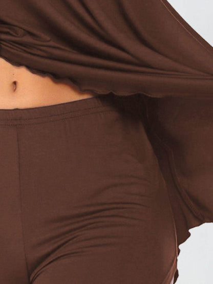 Scoop Neck Top and Shorts Lounge Set for Women Comfort