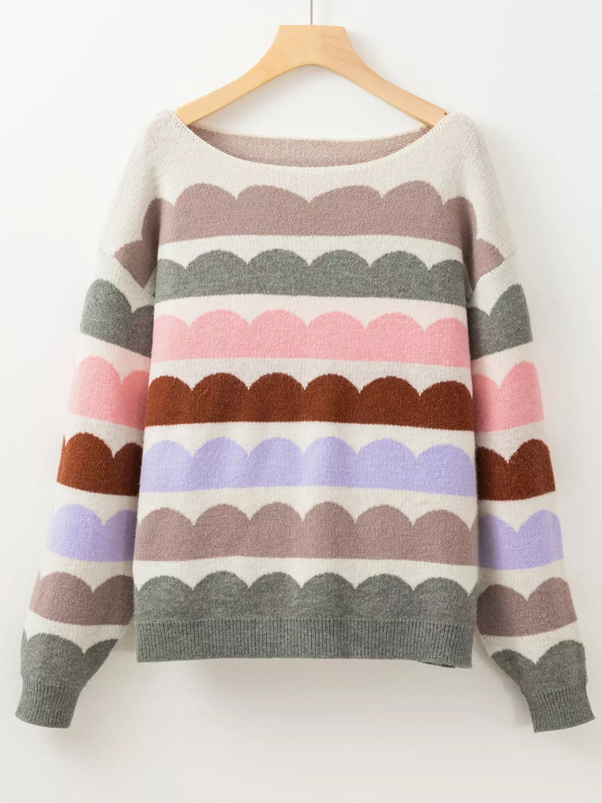 Contrast Boat Neck Sweater
