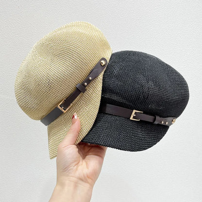 Straw Woven Buckle Hat