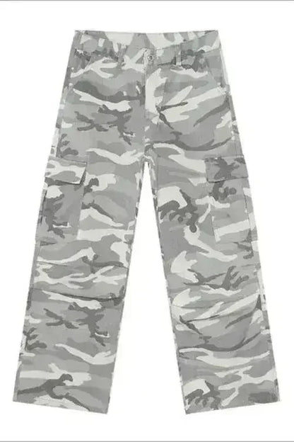 Camouflage Cargo Jeans with Pockets