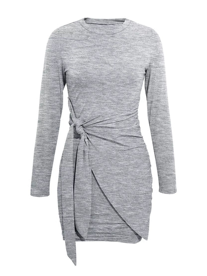 Round Neck Long Sleeve Bodycon Dress