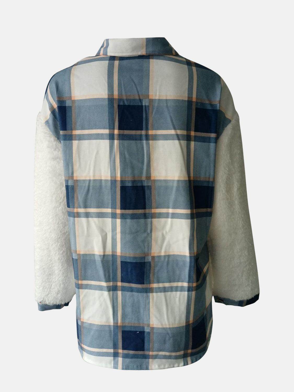 Fuzzy Button Up Long Sleeve Jacket for Cozy Style