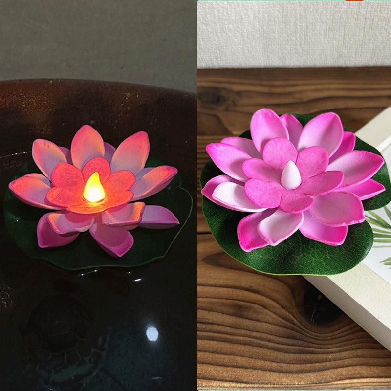 Floating Water Induction Lotus Colorful Waterproof Small Night Lamp
