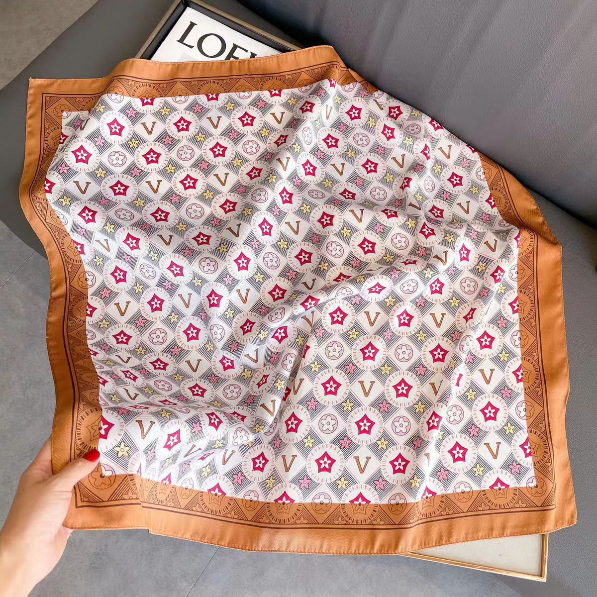 Square Scarf Womens Fashionable Small Neckerchief 70cm