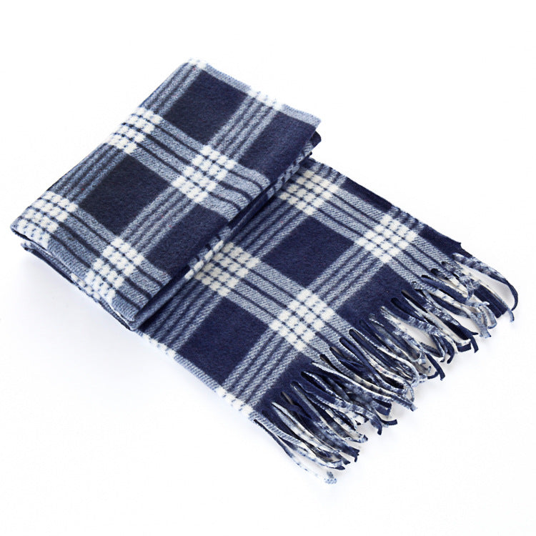 Autumn And Winter Black And White Plaid Plus-sized Thickening Thermal Men&