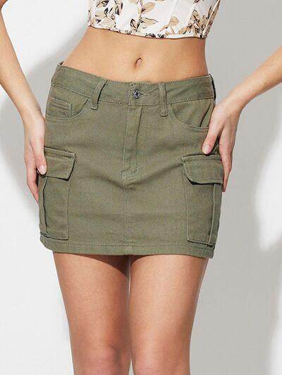 Pocketed Mini Denim Skirt for Casual Everyday Wear